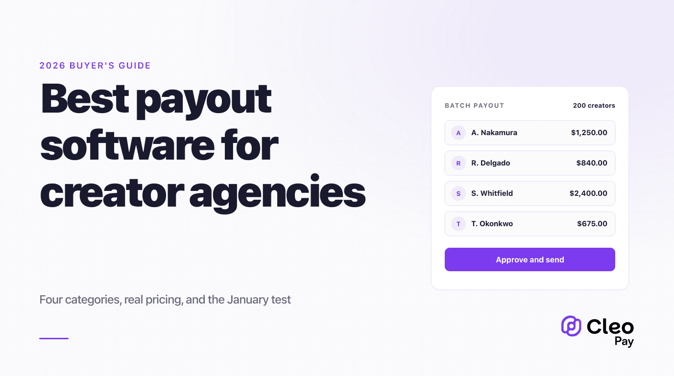 Best Payout Software for Creator and Talent Agencies in 2026: A Buyer's Guide