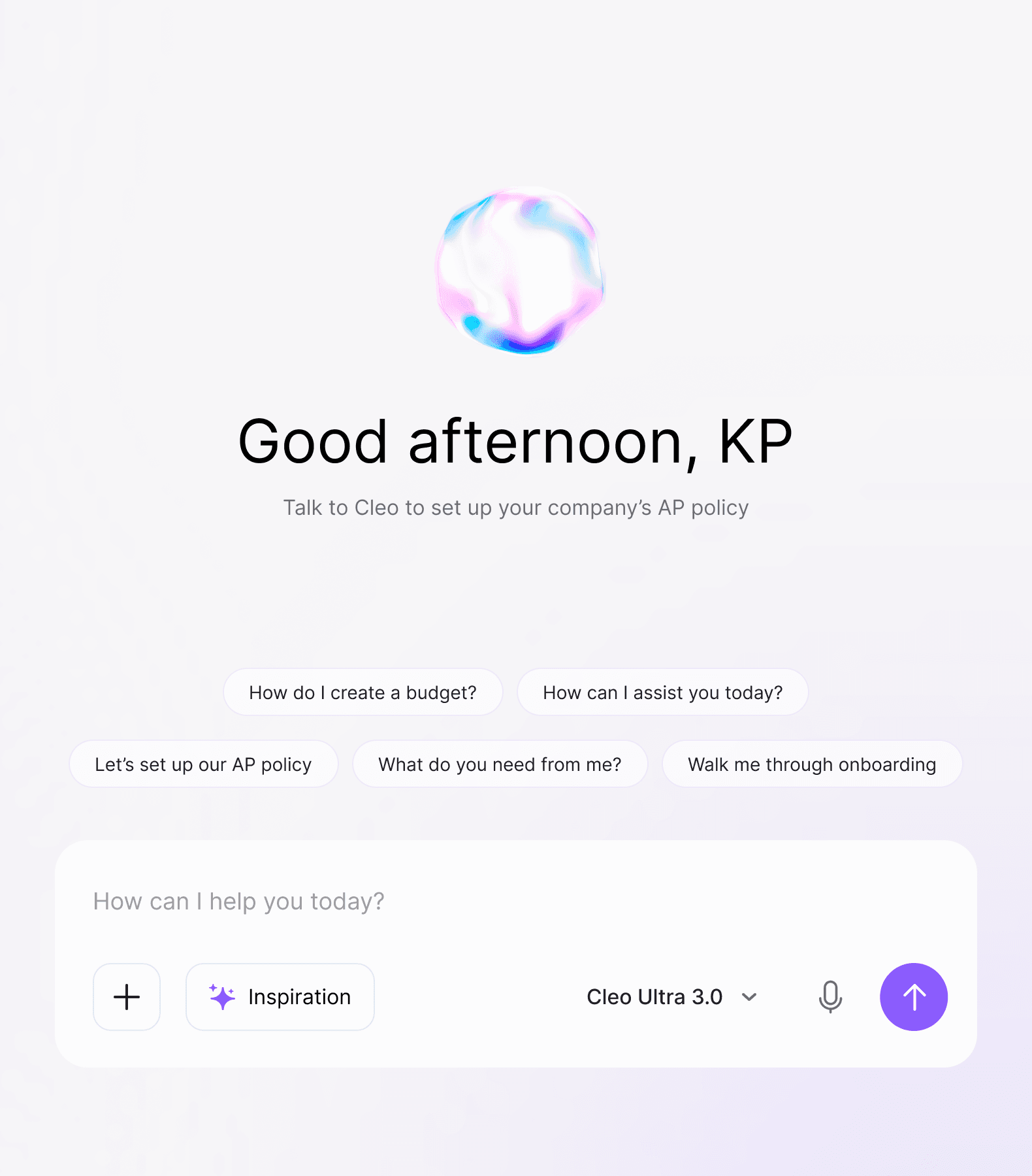 Cleo agent conversation interface