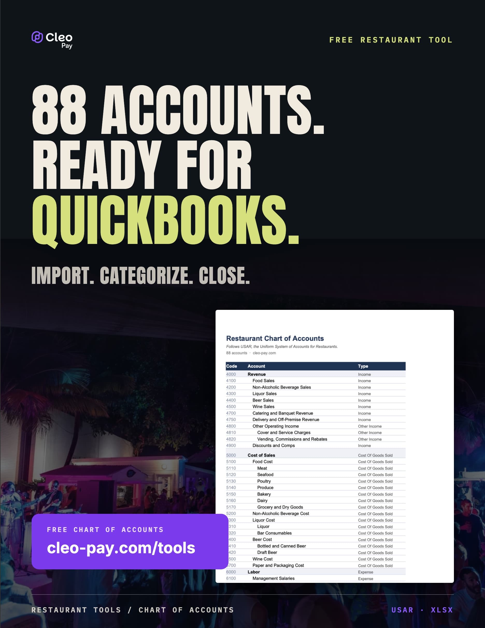 Restaurant Chart of Accounts preview
